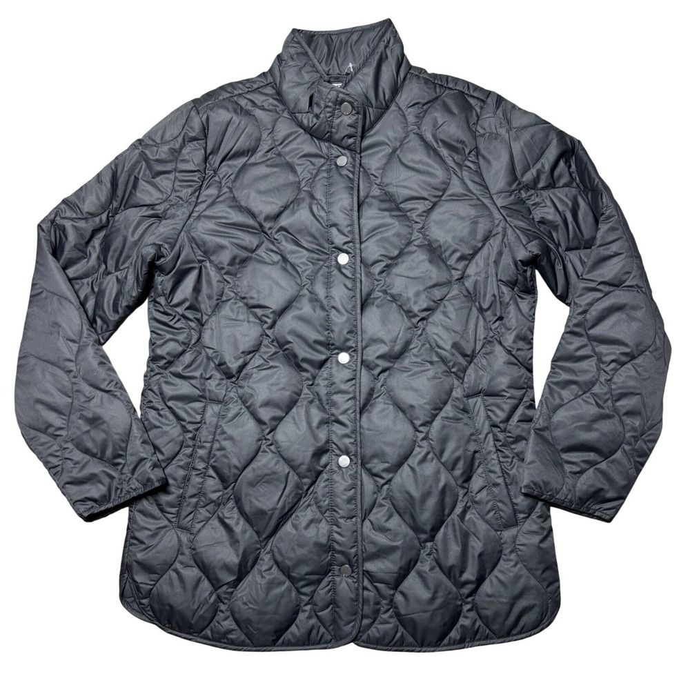 NWT32 Degrees Heat‎ Womens Black Quilted Snap Front Mock Neck Jacket Size Small